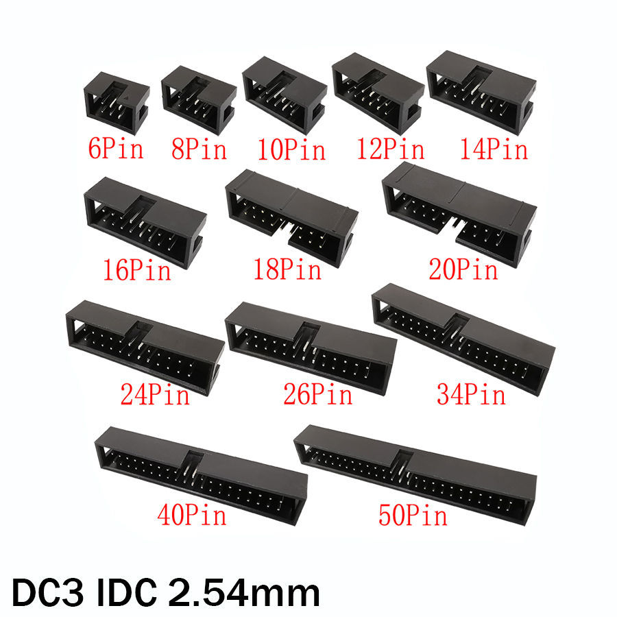 10Pcs DC3 6P~50Pin IDC 2.54mm  - Dip Bar Parallel ulasan dan harga