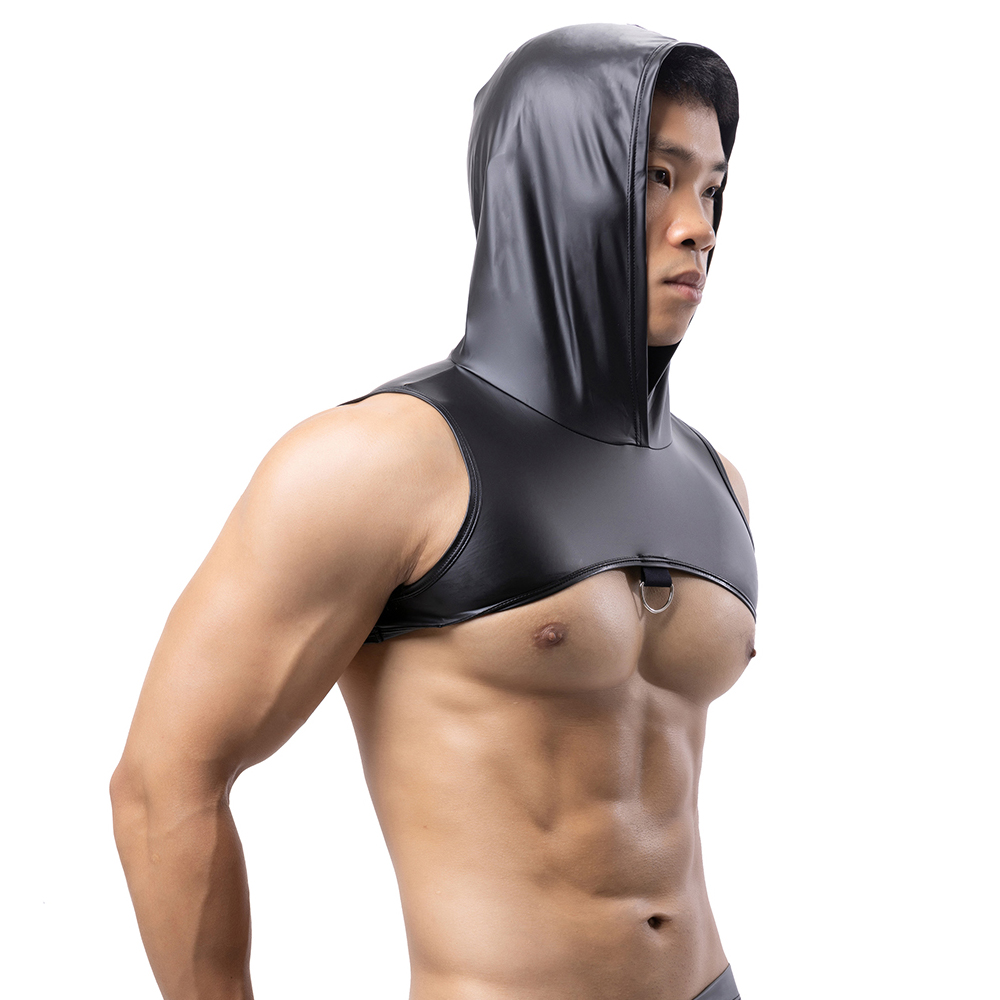 Men Faux Leather Hooded Fitnes - Gymnastics Rings ulasan dan harga